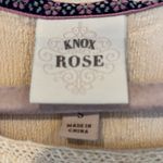 Knox Rose Size S Cream Floral Embroidered Lace Eyelet Peasant Blouse Top Rayon Photo 6