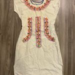 Mexico Soledad Short Embroidered Floral Tunic Dress, Size Large Pink Photo 2