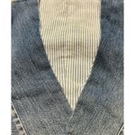 Vintage 70s Boho Handmade Reversible Denim Vest Striped Lining Pearl Snap M/L Blue Size M Photo 6