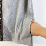 Susan Graver QVC Polar Fleece Vest Grey Floral Medium Trim Cozy Soft NWT New Photo 3