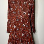 ALC Frank A.L.C Randi Mini Button front Dress Floral print Henna, Black, & White Photo 9