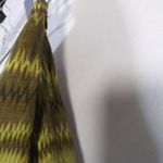 Talbots Vintage Silk /Linen Turquoise Gold Skirt Lined Pleated Side Zip Size 4 Photo 3