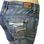 American Eagle  Outfitters Mid Rise Distressed Denim Bermuda Blue Jean Shorts 2 Photo 3