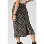Cider Check High Waist Midi Skirt in Purple Photo 1