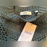 Joie  Lala Puff Sleeve Crochet Open Knit Sweater in Jungle Green, Size S, NWOT Photo 5
