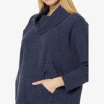 Lilla P Textured Waffle Oversized Easy Turtleneck Gray Photo 1