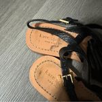 Kate Spade  Clorinda Flat Pebbled Black‎ Leather Tassel Sandal Size 6M Photo 5