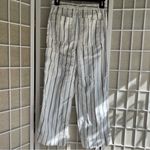 Madewell Slim Emmett wide Leg Crop Pants in Montpellier Stripe size 24 White Photo 1