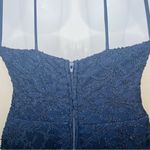 B Darlin  Sparkly Fit and Flare Lace Cocktail Dress Halter Neck Navy Blue 7/8 Photo 7