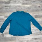 L. L. Bean teal collared button down knit top long sleeve women XL petite R30 Blue Size undefined Photo 3
