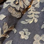 Blush Noir  Denim Mini Skirt with Floral Denim Patchwork Size M Elastic Waist Photo 2