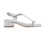 Bandolino Primadon Block Heel Strappy Dress Sandals- Silver Snake -Size 8.5 Photo 3