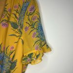 Madewell  Sweetgrass Ruffle Sleeve Painted Blooms Yellow Floral Dress Photo 5