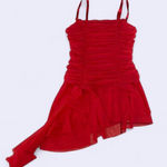 PINK - Victoria's Secret Y2K 2004 Victoria’s Secret red ruched babydoll mini dress  Photo 0