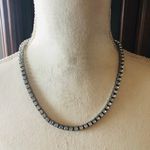 Tennis prong set clear glass stone silver plated necklace Photo 5