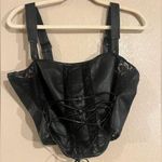 Maniére de Voir vegan leather and lace corset top size us 12 Black Photo 0