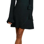 Lulus  Faux Wrap Black Dress With Flutter Sleeve And Tie At Waist Nwt!  Size XS Photo 0