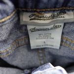 Vintage Y2K American Star Green Crochet Embroidered Cropped Denim Jeans Blue Size 30 Photo 9