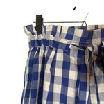 Joie  Blue & White Check Plaid Cotton Blend Tie Waist Paperbag Shorts Women Sz L Photo 5