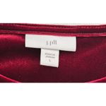 J.Jill | Women's Maroon Red Crushed Velvet Velour Long Sleeve Tunic Top | Large Photo 2