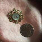 Vintage Gold Moonstone Rhinestone Scatter Brooch Photo 4