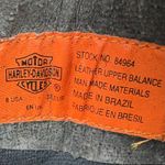 Harley Davidson Vintage Square Toe Harness Boots Cuban Heel Black Logo Size 8 Photo 5