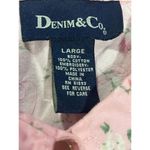 Vintage Denim & Co pink snap down collar embroidered floral shirt Size L Photo 2