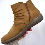 Munro NEW Scout Water Resistant Ruched Ankle Bootie TOBACCO SUEDE Photo 3
