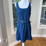 American Eagle  Dark Blue Denim Belted Mini Dress or Jumper Size Large Photo 4