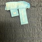 Draper James Navy Blue Puff Sleeve Square Neckline Peplum Hem Eyelet Top size M Photo 2