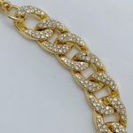 necklace with iced crystal curb chain in gold tone choker chain length 15” Photo 2
