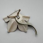 Vintage Floral Earrings Brooch Set Midcentury Enameled Metal Photo 6