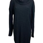 Gap Black Ribbed Knit Cowl Neck Mini Pull On Long Sleeve Sweater Dress Sz S Tall Photo 0