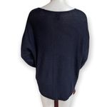 New York & Company Low Cut Knit Navy Sweater Size Medium Blue Photo 4