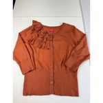 Elle Womens Parisian Chic Cardigan Sweater with Rosette Detail - Size XS Photo 1