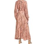 Free People NWT  Mirage Maxi Dress Long Sleeve Flowy Boho Peach Combo Size 2 NEW Photo 4