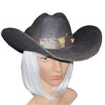 Summit hat company black felt cowgirl hat with removable hat strap Photo 0