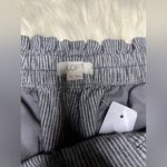 Loft grey/ivory stripped linen blend belted pants sz XLT Photo 1