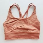 Lululemon Energy Bra Long Line Peach Pink Size 4 Strappy Back Yoga Gym Run Photo 0