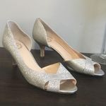 I. Miller 4/$25  Silver Peep Toe Heels size 7 Photo 4