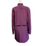 Susan Graver Size Large NEW Quilted Trench Long Sleeve Duster Jacket Grape Photo 1