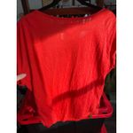 Sigrid Olsen  Linen Knit Red Tunic Top XL Scandigirl Earthy Holiday Boho Lounge Photo 3