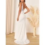 NWT Lulus Precious Promise White Satin Embroidered Lace Mermaid Maxi Dress XL Photo 1