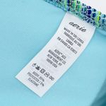 Aerie Space Dye Pique V Scoop Bikini Top Size Small Swimwear Blue Green Beachy Photo 3