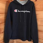 Champion CLOSET ESSENTIAL NAVY BLUE  LOGO SPELLOUT PULLOVER HOODIE SWEATSHIRT Photo 0