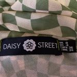 Daisy Street  Green White Checkered Mesh Long Sleeve Sheer Bodycon Mini Dress 4 Photo 3