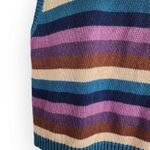 Orvis Vintage  Funky Purple Blue Brown Woven Knit Sweater Vest L Photo 6