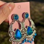 Forever 21 Chic Blue and Silver Statement Earrings Photo 1
