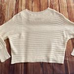 SheIn Women Long Sleeve Round Neck Ivory Ribbed Knit Pullover Sweater Size Small Photo 2