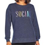 Wildfox  Navy Blue "Social" Sweatshirt Size Small Photo 0